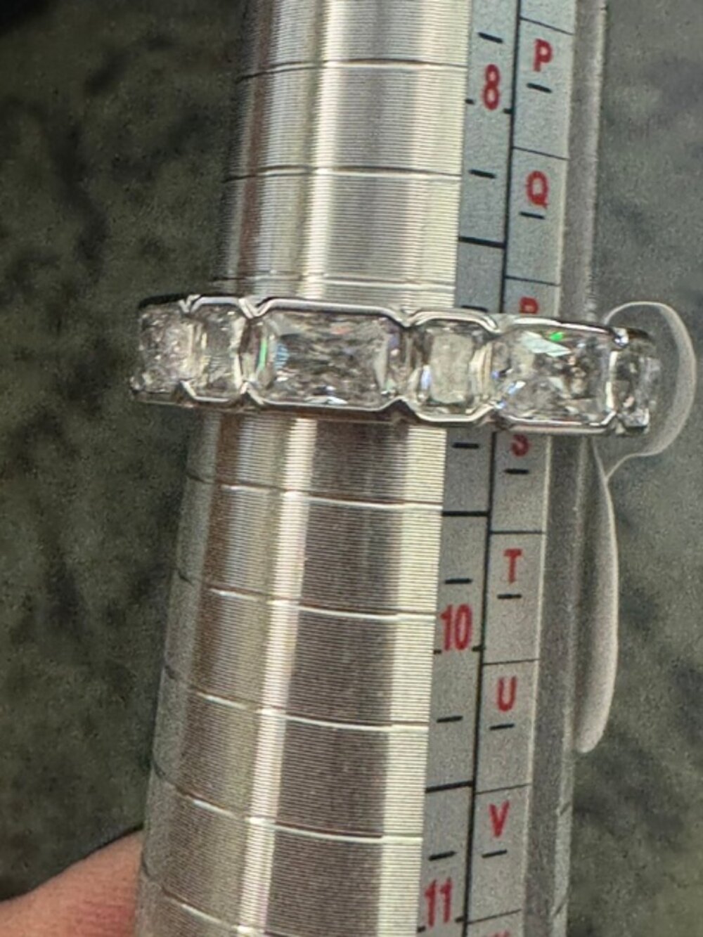 White Gold Filled AAA CZ Eternity Band Ring/Wedding Stackable Band Size 9 - NWT